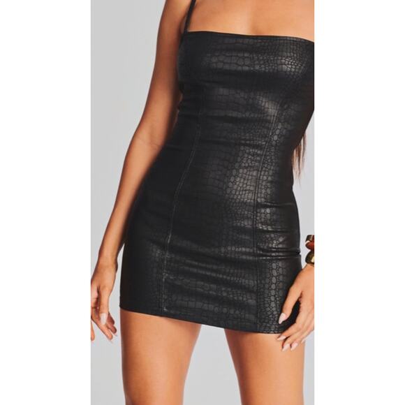 NWT Retrofete Jourdana Coated Denim Dress Black Size S Measurment in Description - Picture 4 of 14